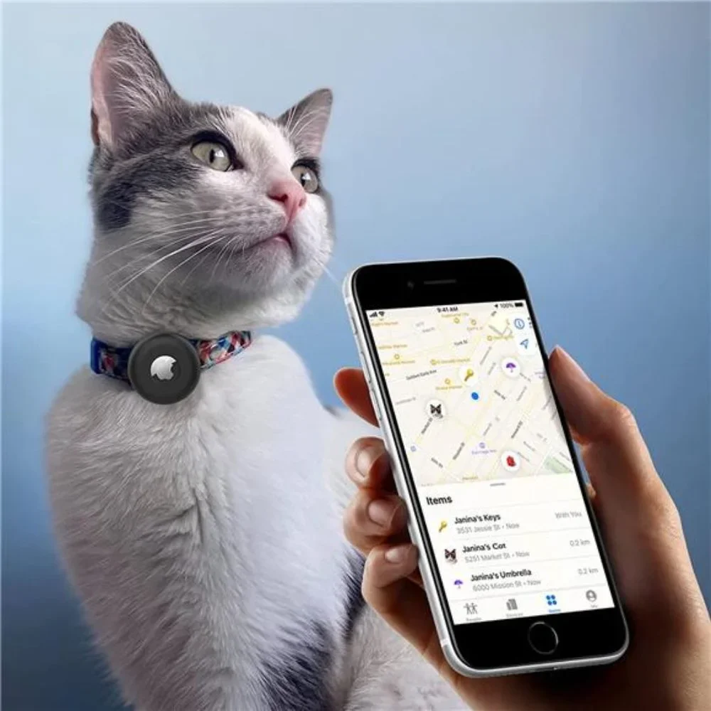 2 Pack Silicone Airtag Cat Collar Holder for Apple AirTags